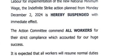 C’River Labour suspends strike