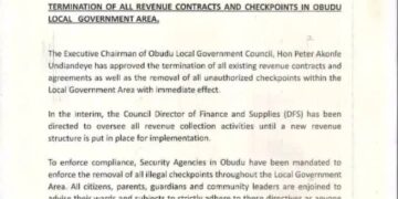 Obudu LG Council Orders Termination of Revenue Contracts, Remove Checkpoints