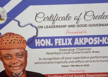 Civil society coalition praises Akamkpa council boss for leadership, development achievements.