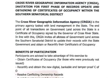 Cross River Geographic Information Agency’s Public Notice